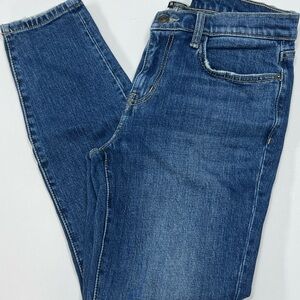Current/Elliott Cropped Straight Jeans Women 28 Blue Mid Rise Stretch Denim